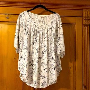 Loft print top with dolman sleeve